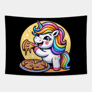 Pizza Unicorn Lover, Love Eating Pizza Tapestry