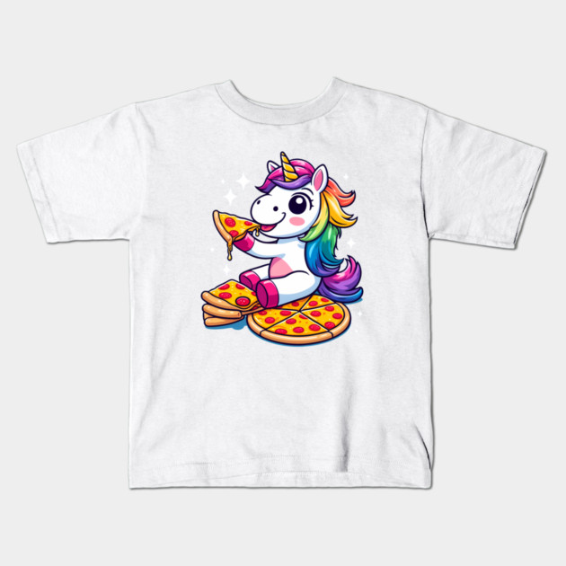Pizza Unicorn Lover, Love Eating Pizza Kids T-Shirt by logiamerch