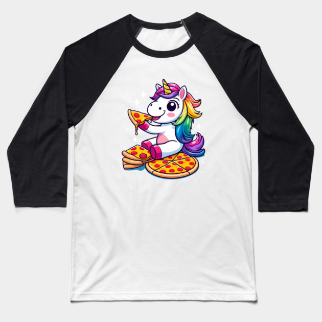 Pizza Unicorn Lover, Love Eating Pizza Baseball T-Shirt by logiamerch
