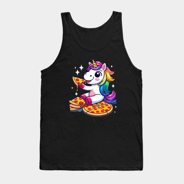 Pizza Unicorn Lover, Love Eating Pizza Tank Top by logiamerch