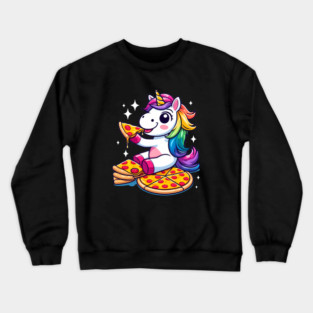 Pizza Unicorn Lover, Love Eating Pizza Crewneck Sweatshirt