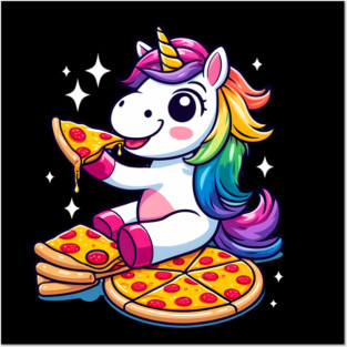 Pizza Unicorn Lover, Love Eating Pizza Posters and Art