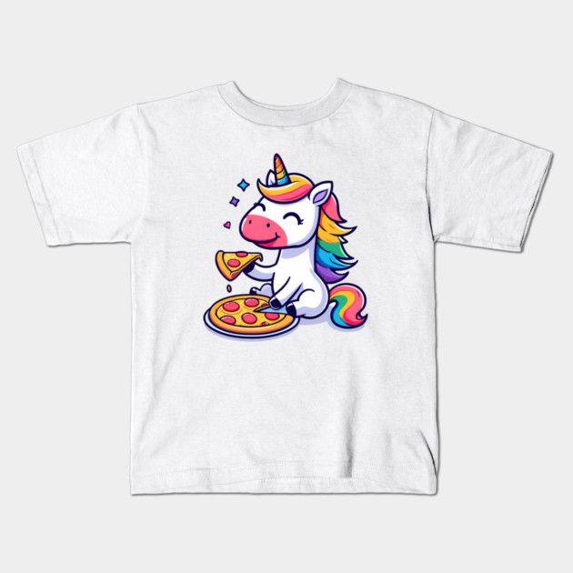 Pizza Unicorn Lover, Love Eating Pizza Kids T-Shirt by logiamerch