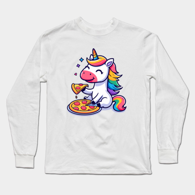 Pizza Unicorn Lover, Love Eating Pizza Long Sleeve T-Shirt by logiamerch