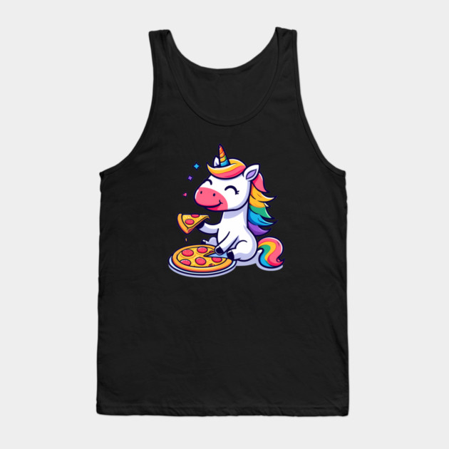 Pizza Unicorn Lover, Love Eating Pizza Tank Top by logiamerch