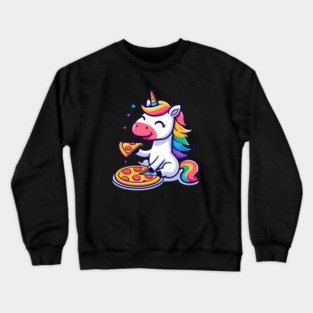 Pizza Unicorn Lover, Love Eating Pizza Crewneck Sweatshirt