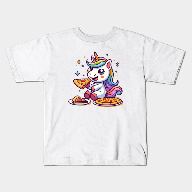 Pizza Unicorn Lover, Love Eating Pizza Kids T-Shirt by logiamerch