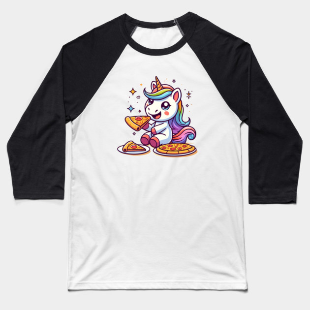 Pizza Unicorn Lover, Love Eating Pizza Baseball T-Shirt by logiamerch