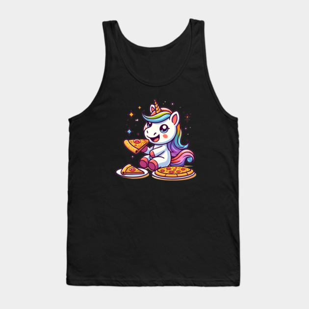 Pizza Unicorn Lover, Love Eating Pizza Tank Top by logiamerch