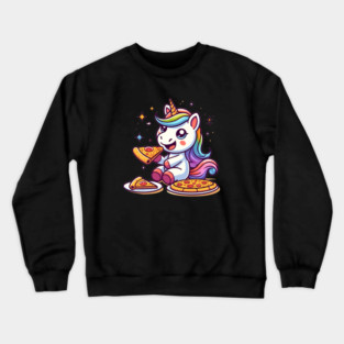 Pizza Unicorn Lover, Love Eating Pizza Crewneck Sweatshirt