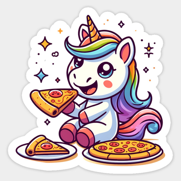 Pizza Unicorn Lover, Love Eating Pizza Sticker by logiamerch