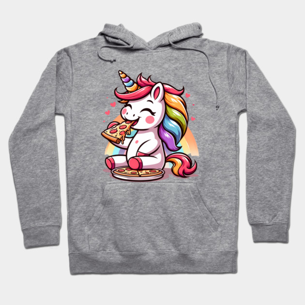 Kawaii Pizza Unicorn Lover, Love Eating Pizza Hoodie by logiamerch