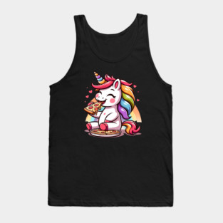 Kawaii Pizza Unicorn Lover, Love Eating Pizza Tank Top