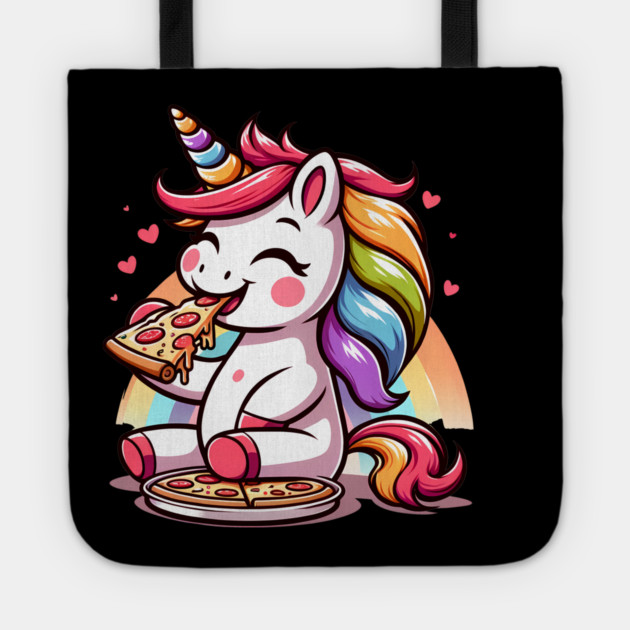 Kawaii Pizza Unicorn Lover, Love Eating Pizza Tote by logiamerch