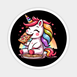Kawaii Pizza Unicorn Lover, Love Eating Pizza Magnet