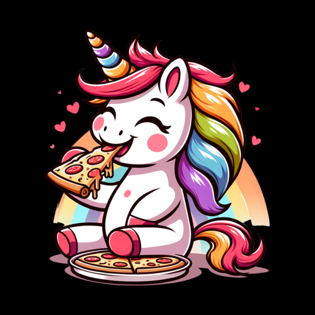 Kawaii Pizza Unicorn Lover, Love Eating Pizza by logiamerch