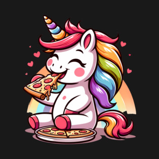 Kawaii Pizza Unicorn Lover, Love Eating Pizza T-Shirt