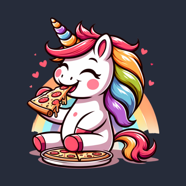 Kawaii Pizza Unicorn Lover, Love Eating Pizza by logiamerch