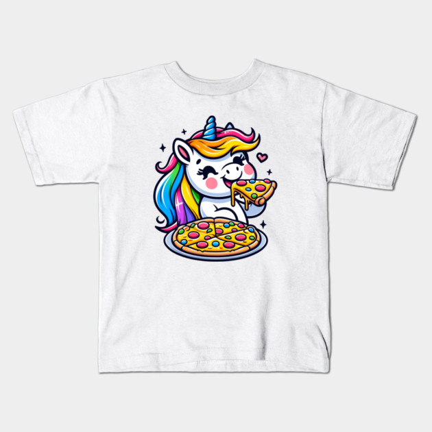 Pizza Unicorn Lover, Love Eating Pizza Kids T-Shirt by logiamerch