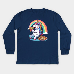 Cute Pizza Unicorn Lover, Love Eating Pizza Kids Long Sleeve T-Shirt