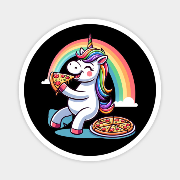 Cute Pizza Unicorn Lover, Love Eating Pizza Magnet by logiamerch