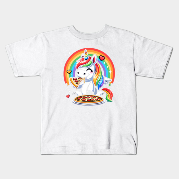 Pizza Unicorn Lover, Love Eating Pizza Kids T-Shirt by logiamerch