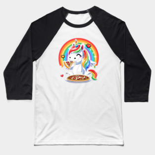 Pizza Unicorn Lover, Love Eating Pizza Baseball T-Shirt