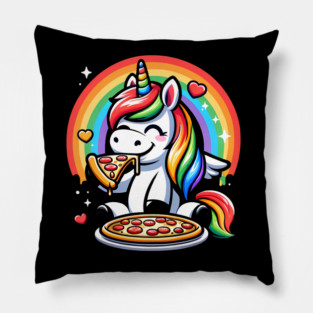 Pizza Unicorn Lover, Love Eating Pizza Pillow
