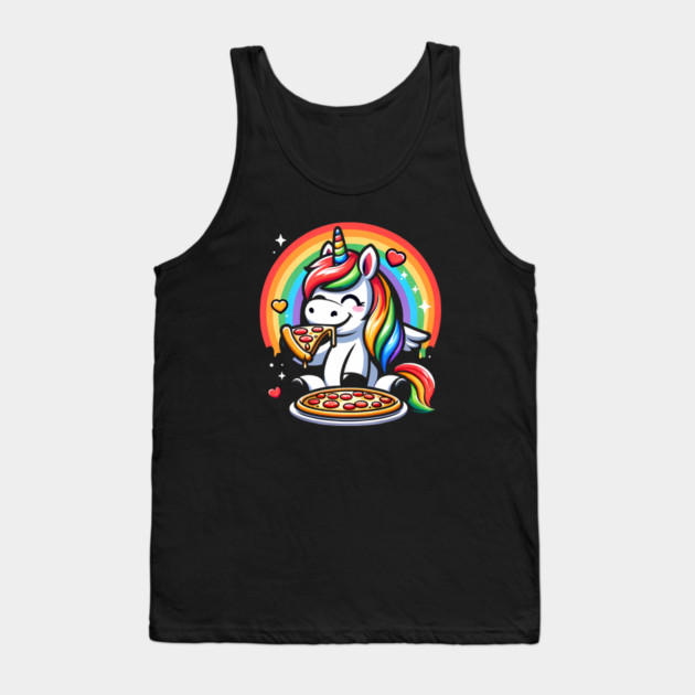 Pizza Unicorn Lover, Love Eating Pizza Tank Top by logiamerch