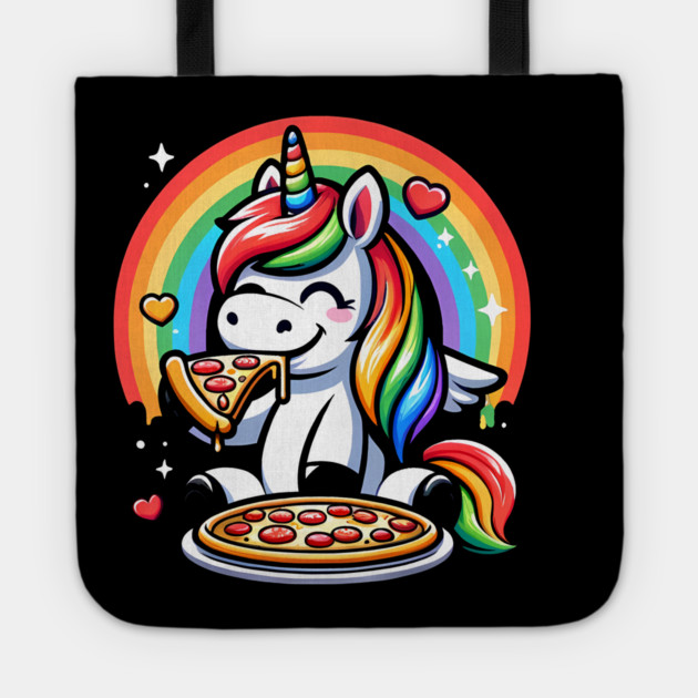 Pizza Unicorn Lover, Love Eating Pizza Tote by logiamerch