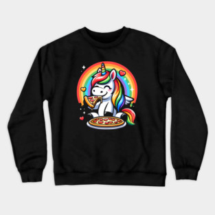 Pizza Unicorn Lover, Love Eating Pizza Crewneck Sweatshirt