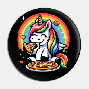 Pizza Unicorn Lover, Love Eating Pizza Pin