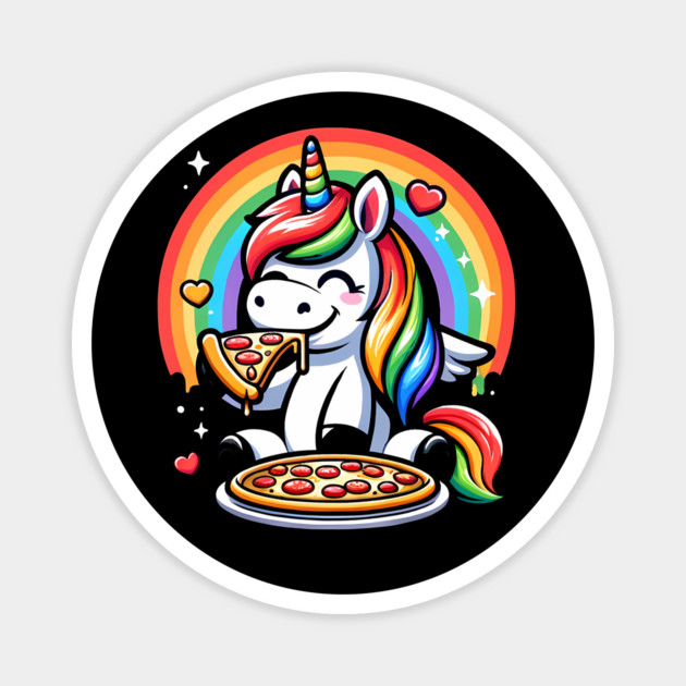Pizza Unicorn Lover, Love Eating Pizza Magnet by logiamerch