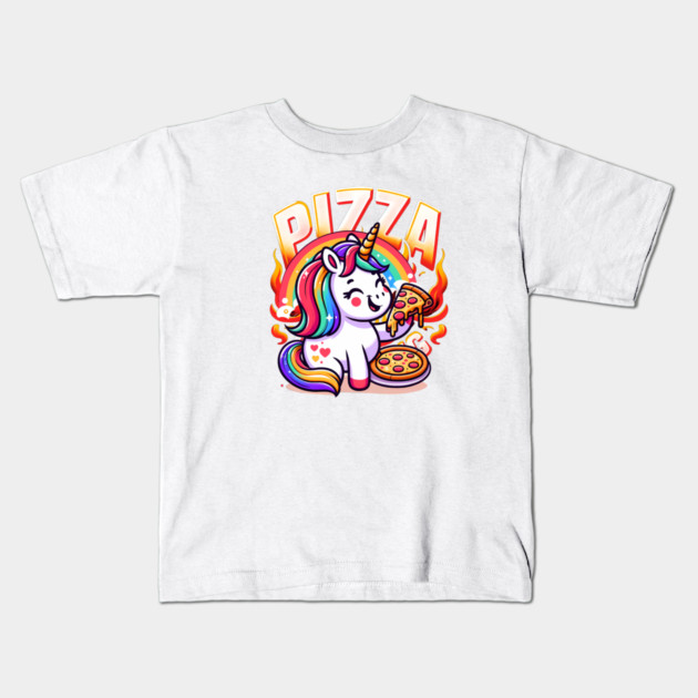 Pizza Unicorn Lover, Love Eating Pizza Kids T-Shirt by logiamerch
