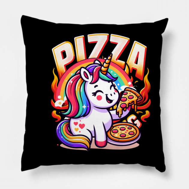 Pizza Unicorn Lover, Love Eating Pizza Pillow by logiamerch