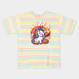 Pizza Unicorn Lover, Love Eating Pizza Kids T-Shirt