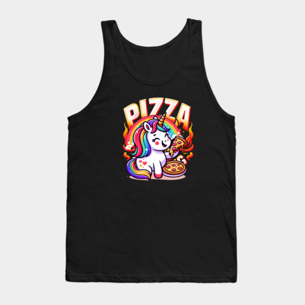 Pizza Unicorn Lover, Love Eating Pizza Tank Top by logiamerch