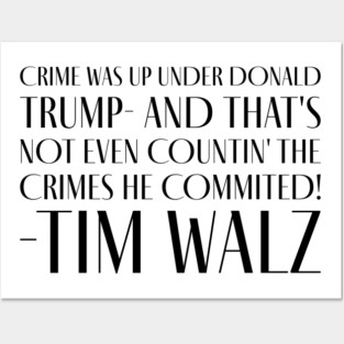 Tim Walz Art Deco Quote Posters and Art