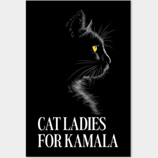 Cat ladies for kamala, Harris 2024, Childless cat lady Posters and Art