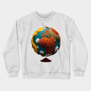 Various Colors and Textures Representation of Earth Crewneck Sweatshirt
