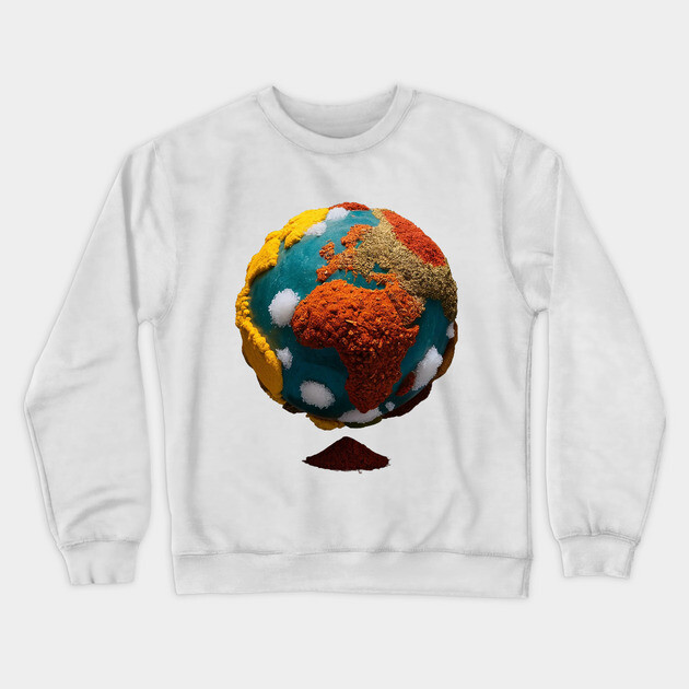 Various Colors and Textures Representation of Earth Crewneck Sweatshirt by animegirlnft