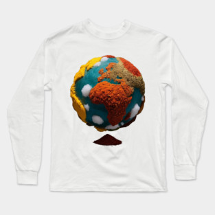 Various Colors and Textures Representation of Earth Long Sleeve T-Shirt