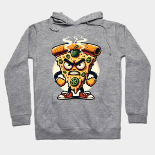 Funny Spicy Angry Pizza Slice Hoodie