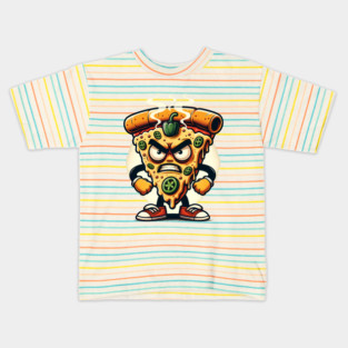 Funny Spicy Angry Pizza Slice Kids T-Shirt