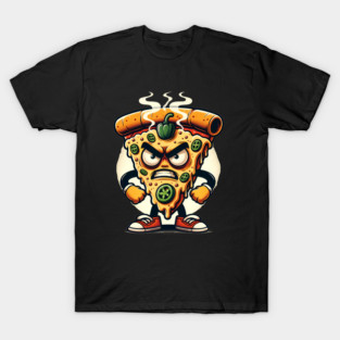 Funny Spicy Angry Pizza Slice T-Shirt