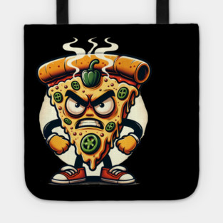 Funny Spicy Angry Pizza Slice Tote