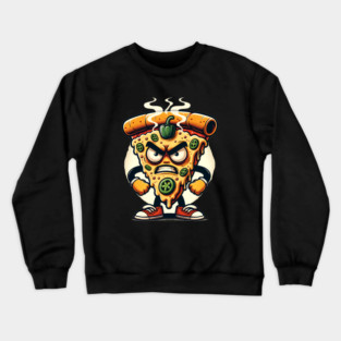Funny Spicy Angry Pizza Slice Crewneck Sweatshirt