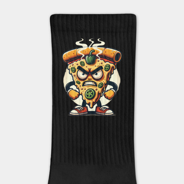 Funny Spicy Angry Pizza Slice by logiamerch