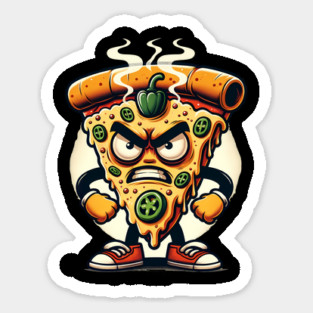 Funny Spicy Angry Pizza Slice Magnet