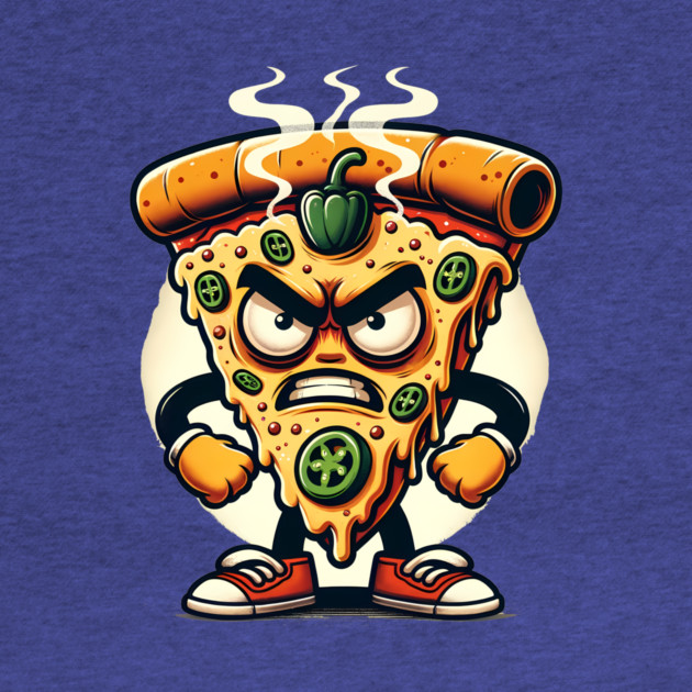 Funny Spicy Angry Pizza Slice by logiamerch
